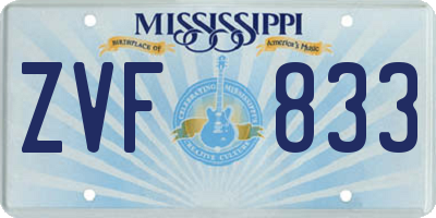 MS license plate ZVF833