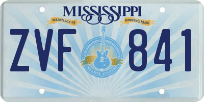 MS license plate ZVF841