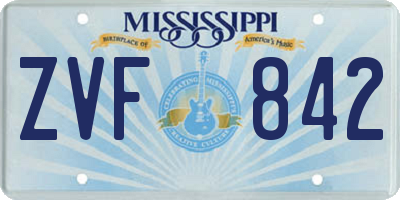 MS license plate ZVF842