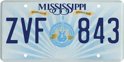 MS license plate ZVF843