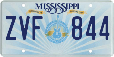 MS license plate ZVF844