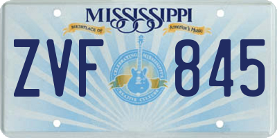 MS license plate ZVF845