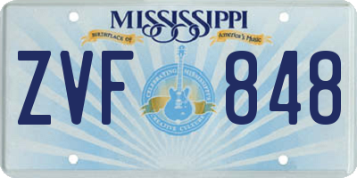 MS license plate ZVF848