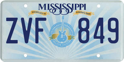 MS license plate ZVF849