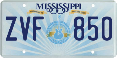 MS license plate ZVF850