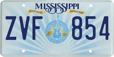 MS license plate ZVF854