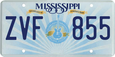 MS license plate ZVF855