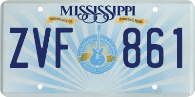 MS license plate ZVF861
