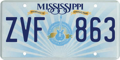 MS license plate ZVF863