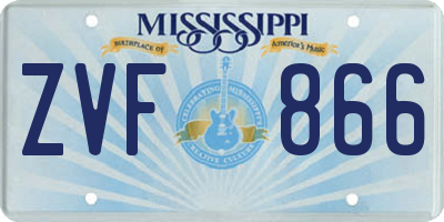 MS license plate ZVF866