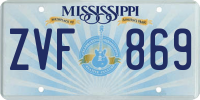 MS license plate ZVF869