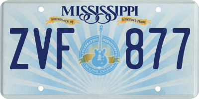 MS license plate ZVF877