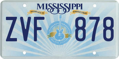 MS license plate ZVF878