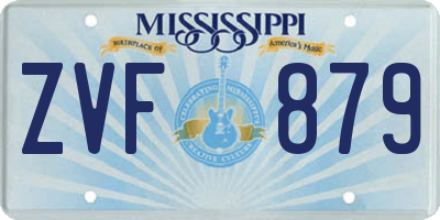 MS license plate ZVF879
