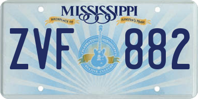 MS license plate ZVF882