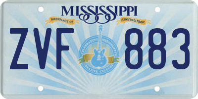 MS license plate ZVF883