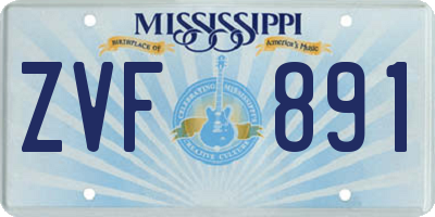 MS license plate ZVF891