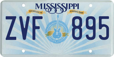 MS license plate ZVF895