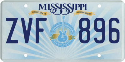 MS license plate ZVF896