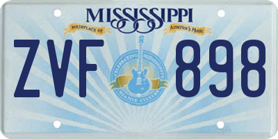 MS license plate ZVF898