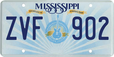 MS license plate ZVF902