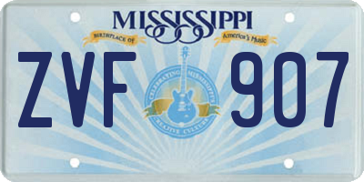 MS license plate ZVF907