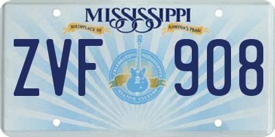 MS license plate ZVF908