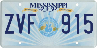 MS license plate ZVF915
