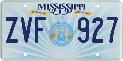 MS license plate ZVF927