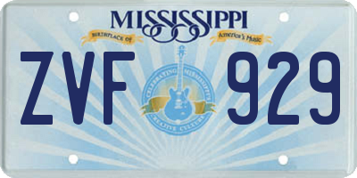 MS license plate ZVF929