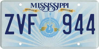 MS license plate ZVF944