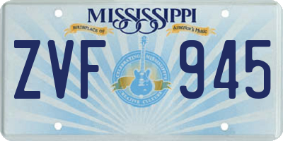 MS license plate ZVF945