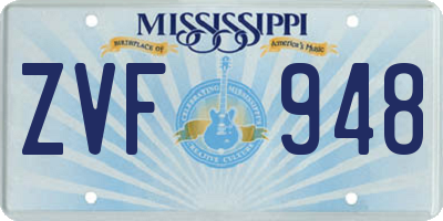 MS license plate ZVF948