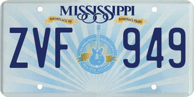 MS license plate ZVF949