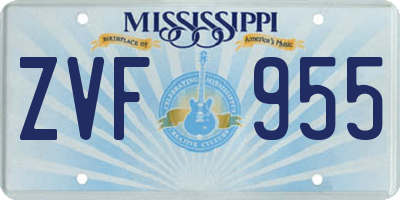 MS license plate ZVF955
