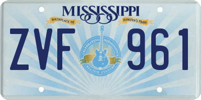 MS license plate ZVF961