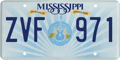 MS license plate ZVF971