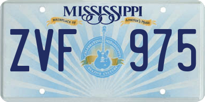MS license plate ZVF975