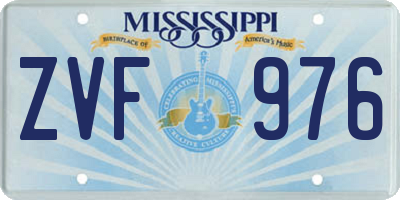 MS license plate ZVF976