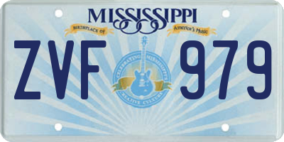 MS license plate ZVF979