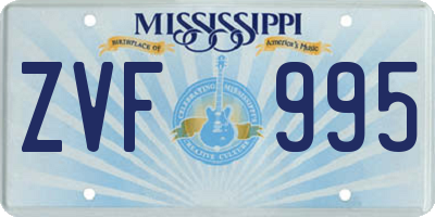 MS license plate ZVF995