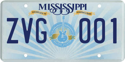MS license plate ZVG001