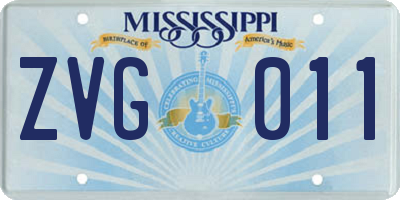 MS license plate ZVG011