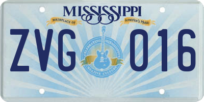 MS license plate ZVG016