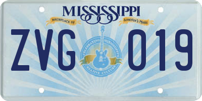 MS license plate ZVG019