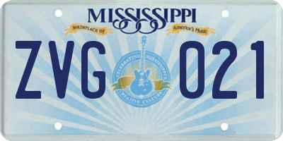 MS license plate ZVG021