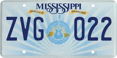 MS license plate ZVG022