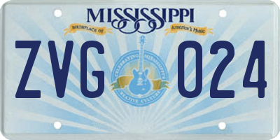 MS license plate ZVG024