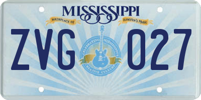 MS license plate ZVG027