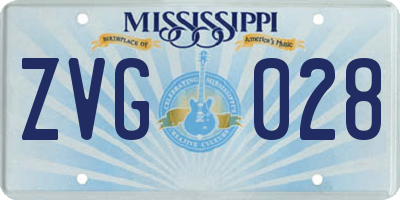 MS license plate ZVG028